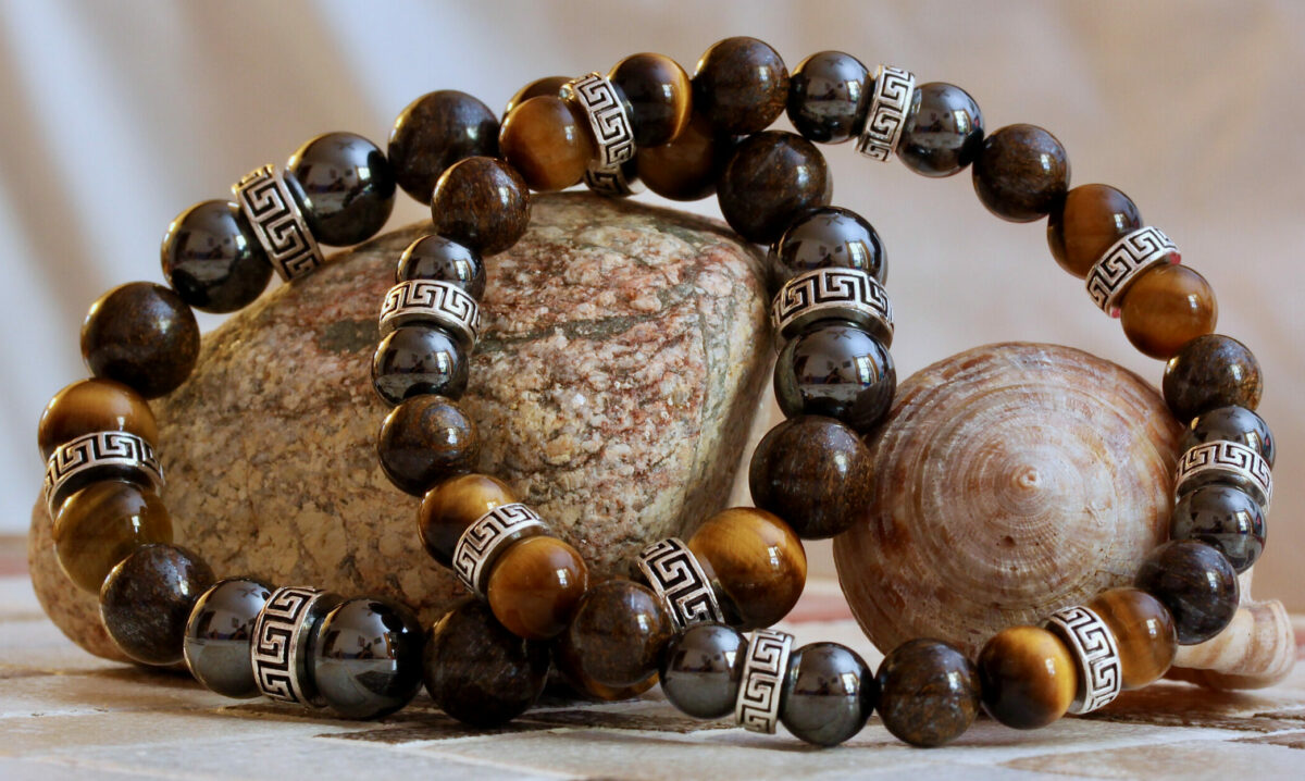 Bracelets Duo en Œil de Tigre, Bronzite et Hématite Magnétique