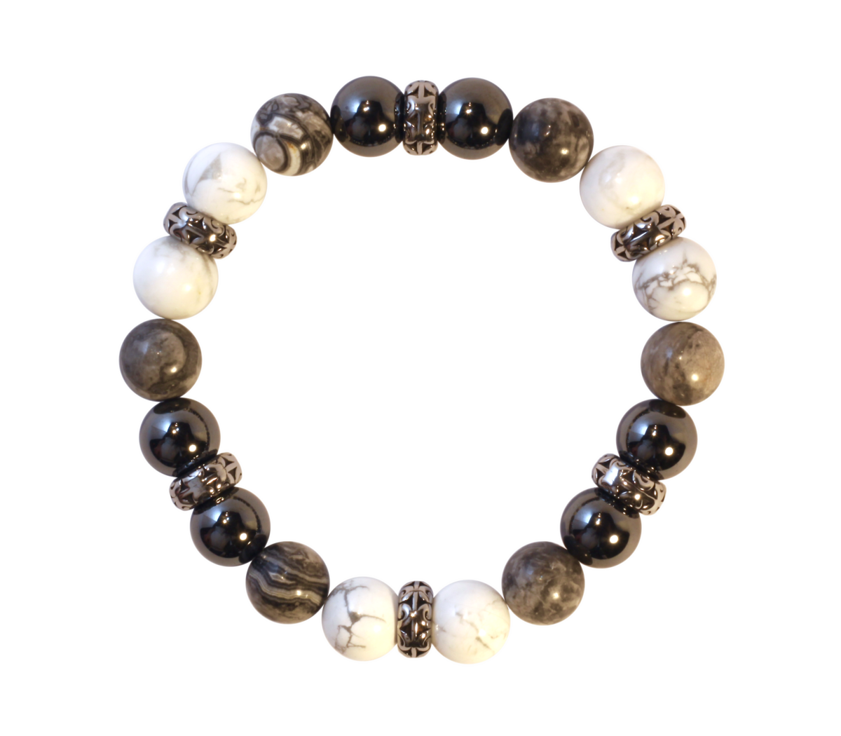 Bracelet Gamme Élégance, Ligne Acier en perles de 10 mm.