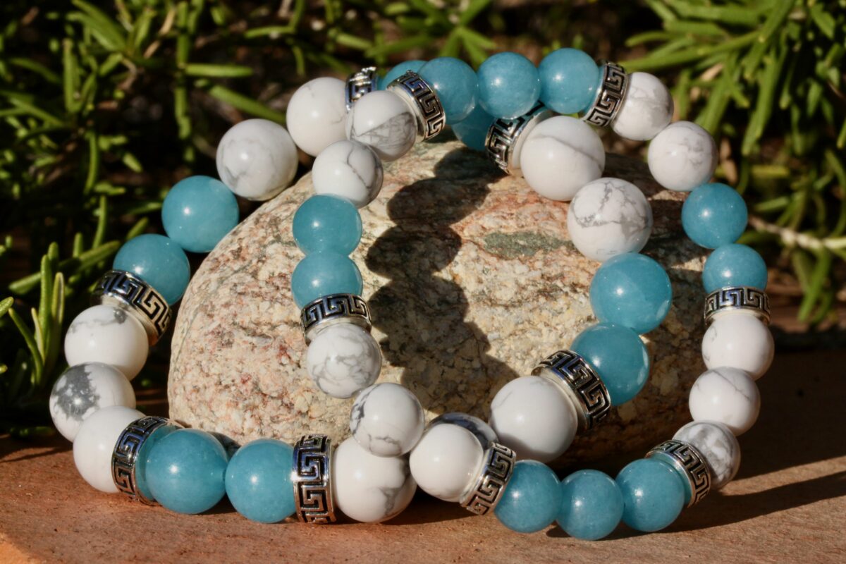 Bracelets Duo en Quartz Bleu et White Howlite